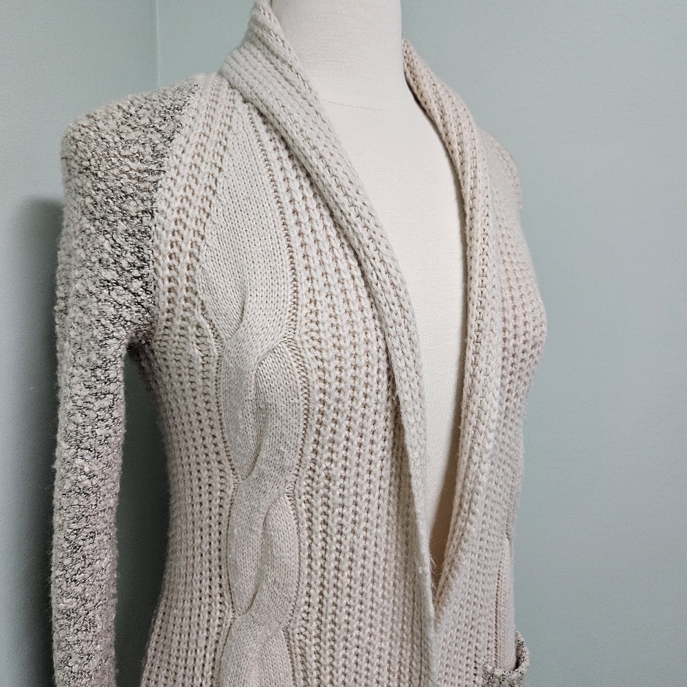 Candie's Cardigan Cream Neutral Sweater Minimalist Pockets XS - Picture 3 of 12